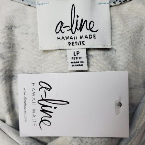 𝅺a-line Hawaii Made Dress Blue Petite LP NWT - Picture 6 of 7